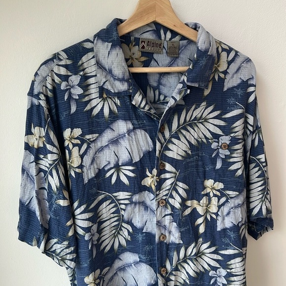 APLINE DESIGN MENS VINTAGE HAWAIIAN SILK SHIRT SIZE XL - Picture 1 of 8